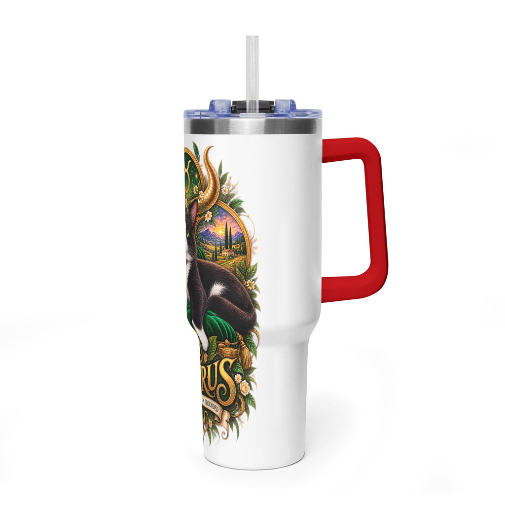 Taurus Tuxedo Cat 40oz Tumbler — Zodiac Stainless Steel Vacuum Travel Mug