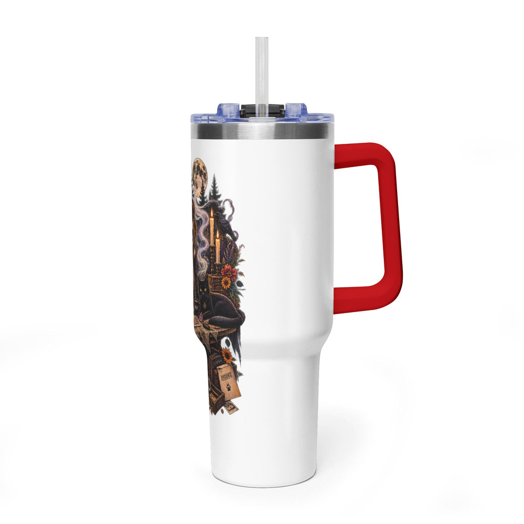 40oz Halloween Witch & Ghost Tumbler – Spooky Cottage Thermal Travel Mug