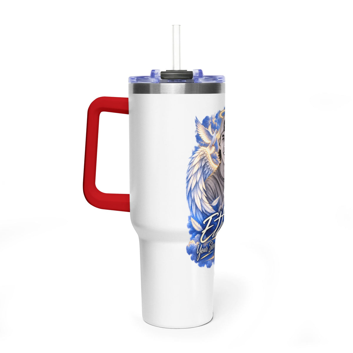 Memorial 40oz Tumbler — Personalized 'Ethan' Angel Wings Keepsake