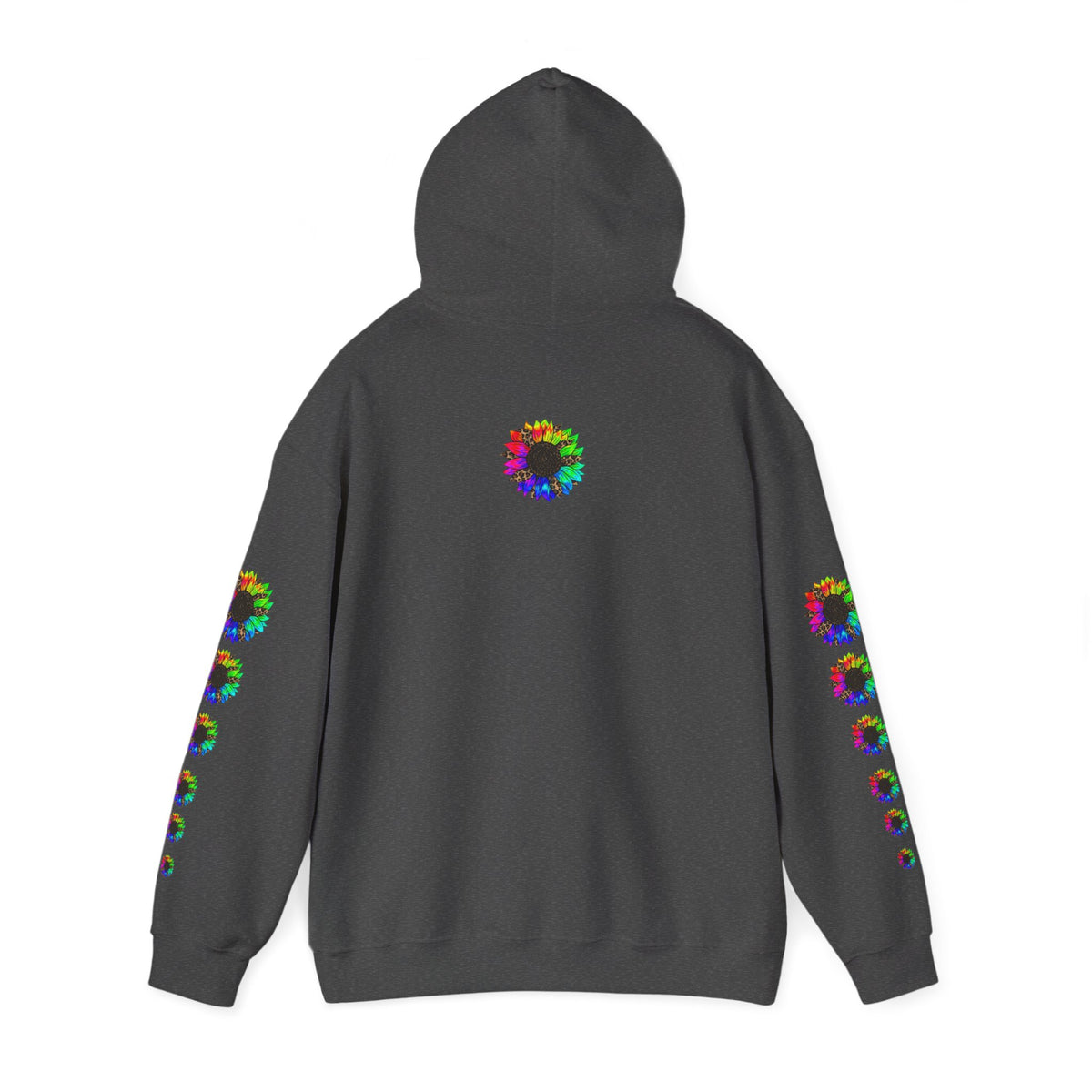 Inspirational Floral Hoodie – "Your Smile is Kind & Beautiful" Rainbow Sunflower Cozy Pullover