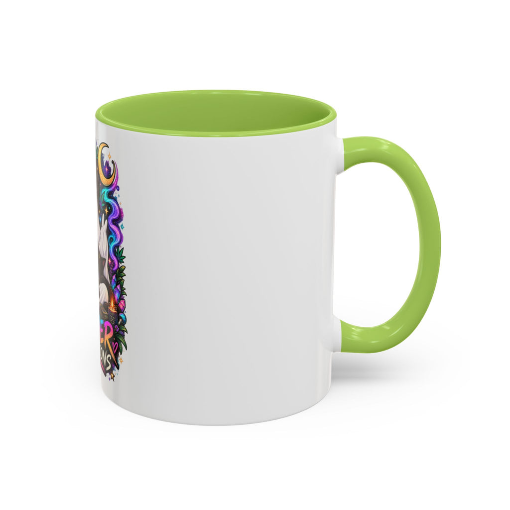 Higher Vibrations Coffee Mug — Cute Ghost & Cat Accent Mug (11/15 oz)