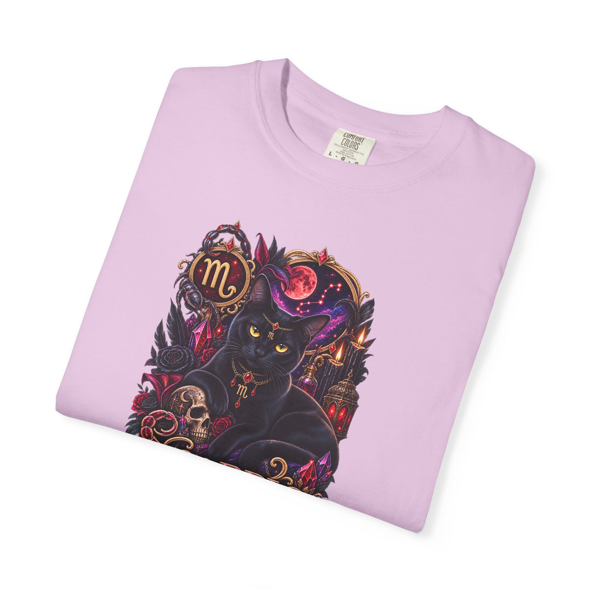 Scorpio Black Cat Zodiac T-Shirt — Dark Mystical Scorpio Graphic Tee