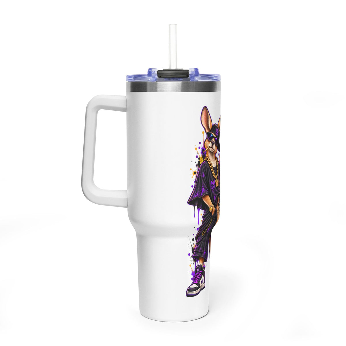 40oz Kangaroo Streetwear Tumbler — "FAFO I Have Time" Thermal Travel Mug