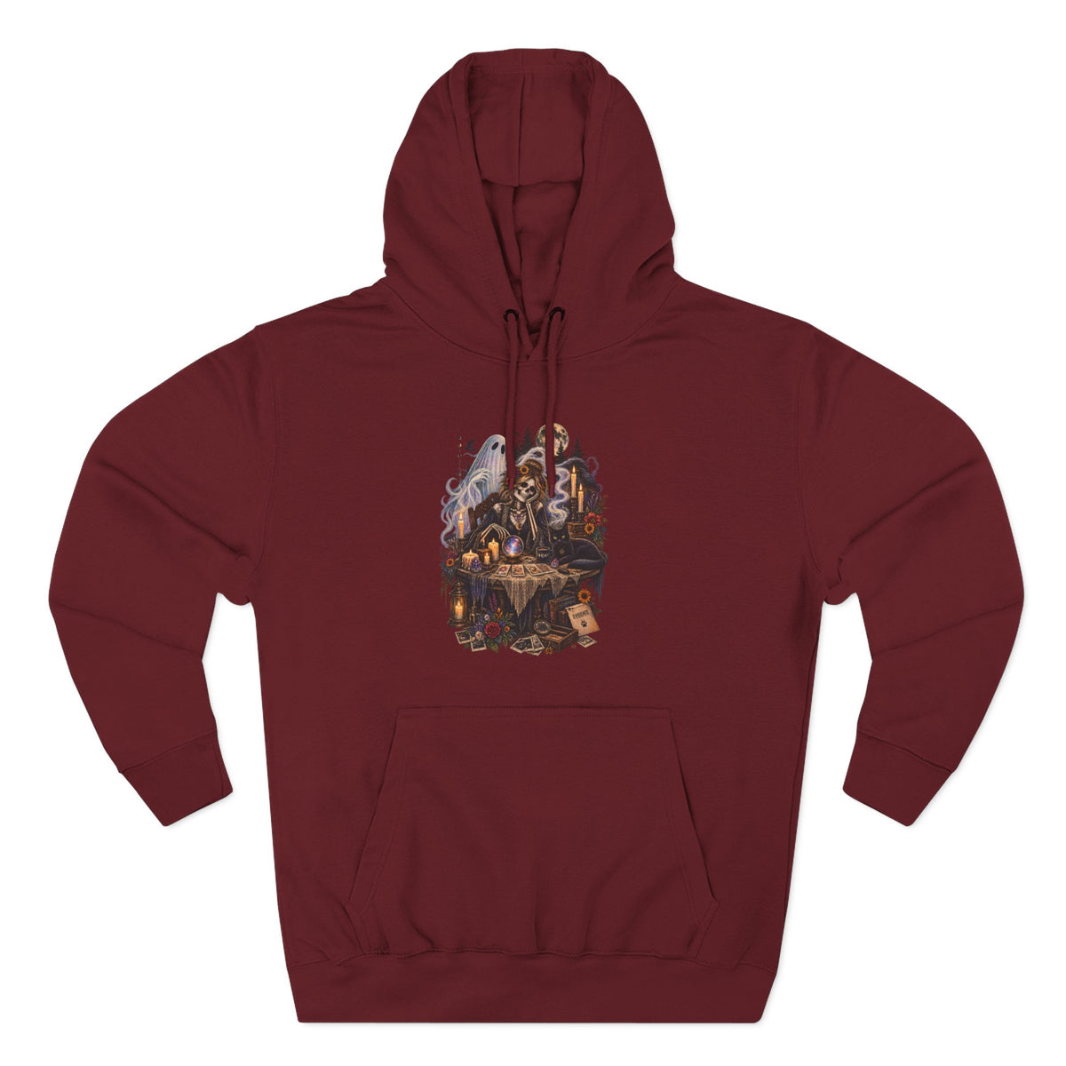 Skeleton, Cat and Ghost Tarot Seance- Paranormal Tees