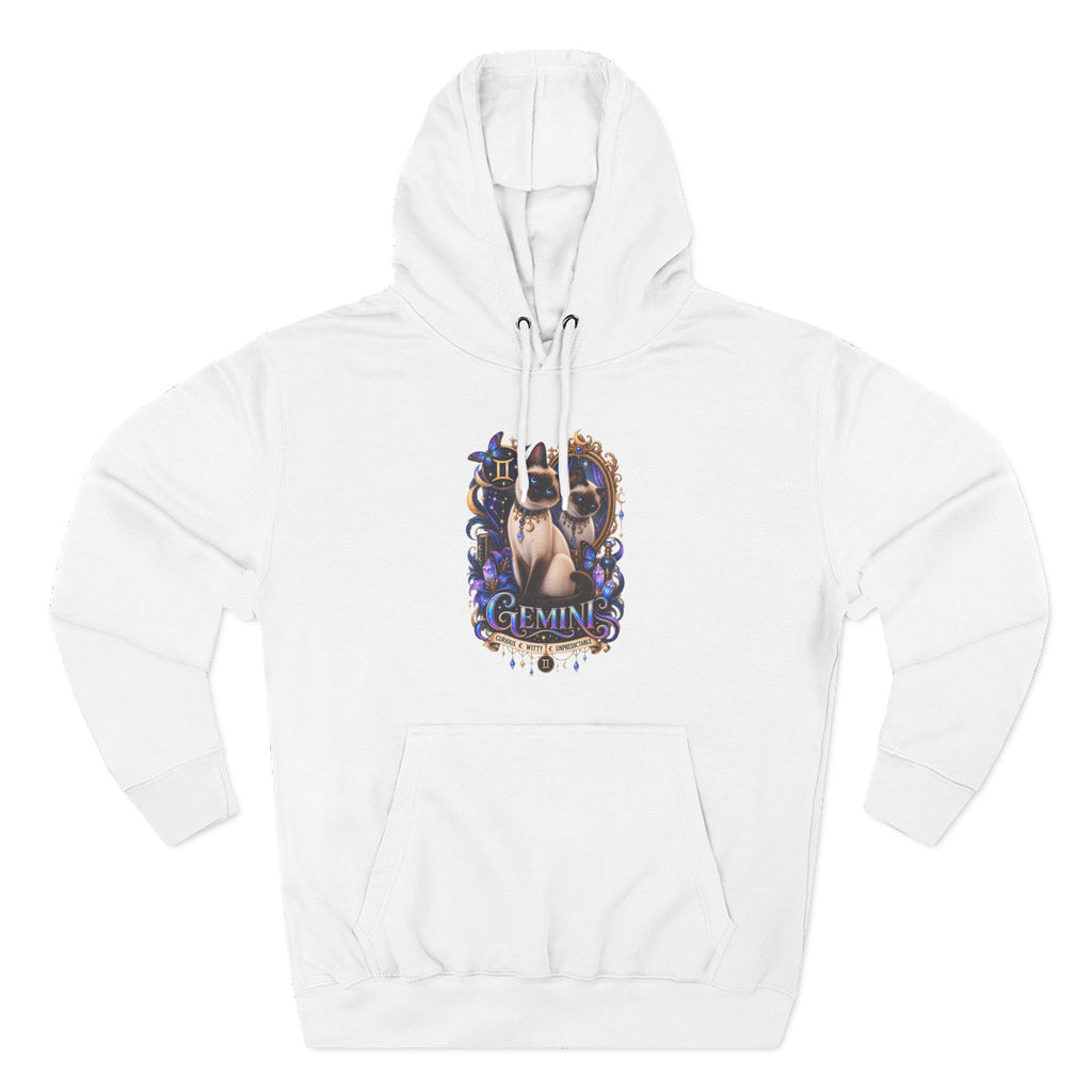 Gemini Siamese Zodiac Hoodie — Mystical Celestial Cat Astrology Design