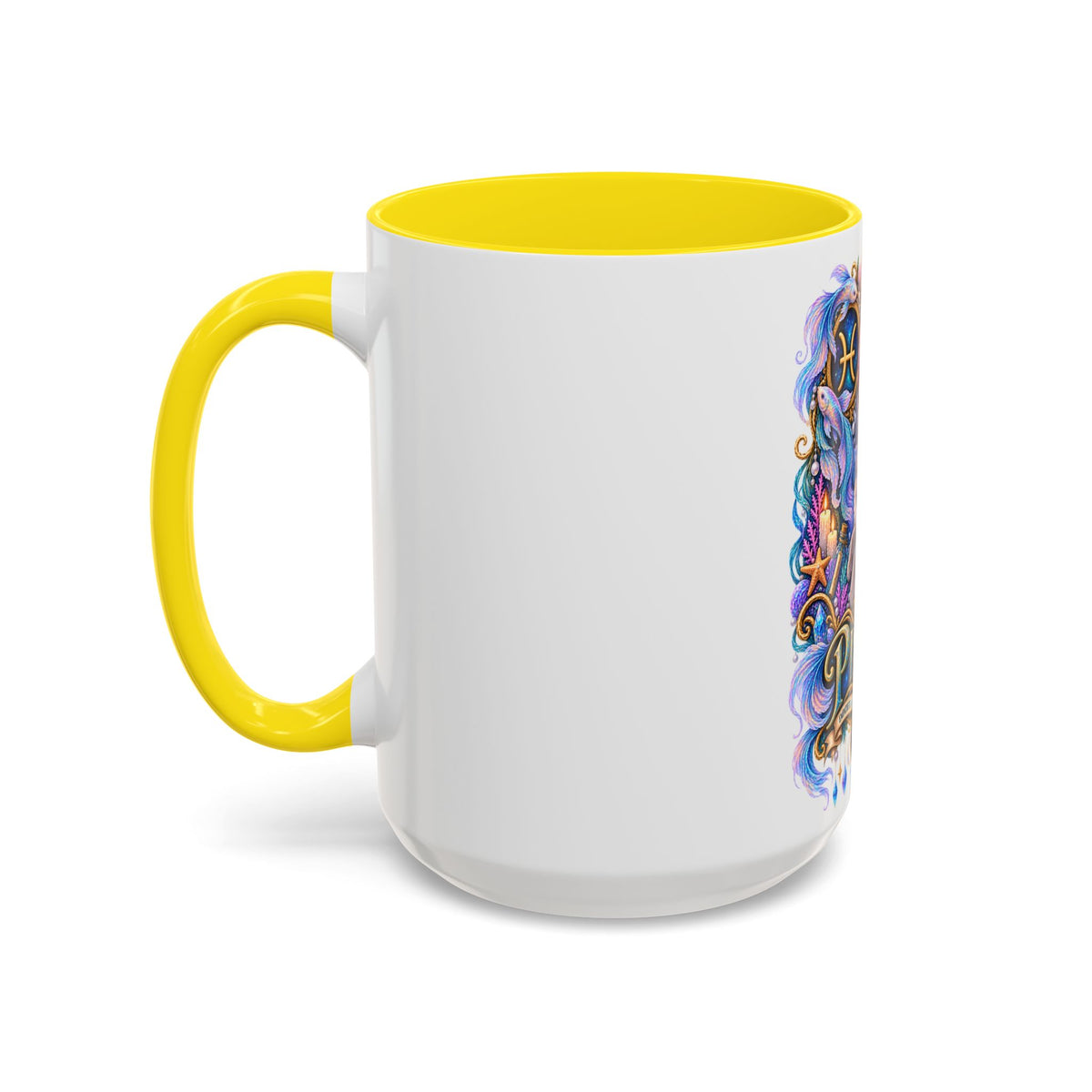 Pisces Devon Rex Cat Accent Coffee Mug — Zodiac Astrology Ceramic Mug (11/15oz)