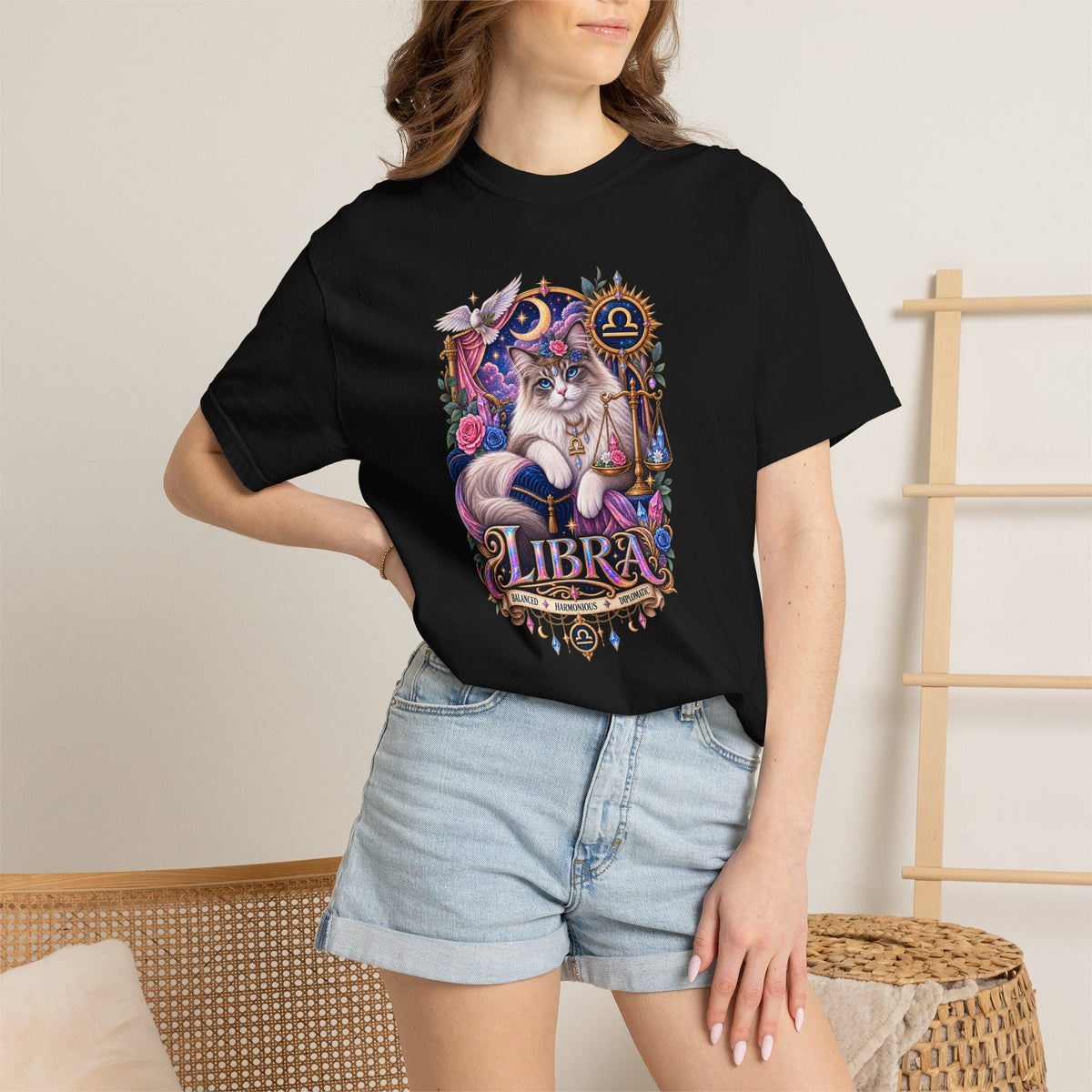 Libra Zodiac T-Shirt — Persian Celestial Scale Astrology Tee