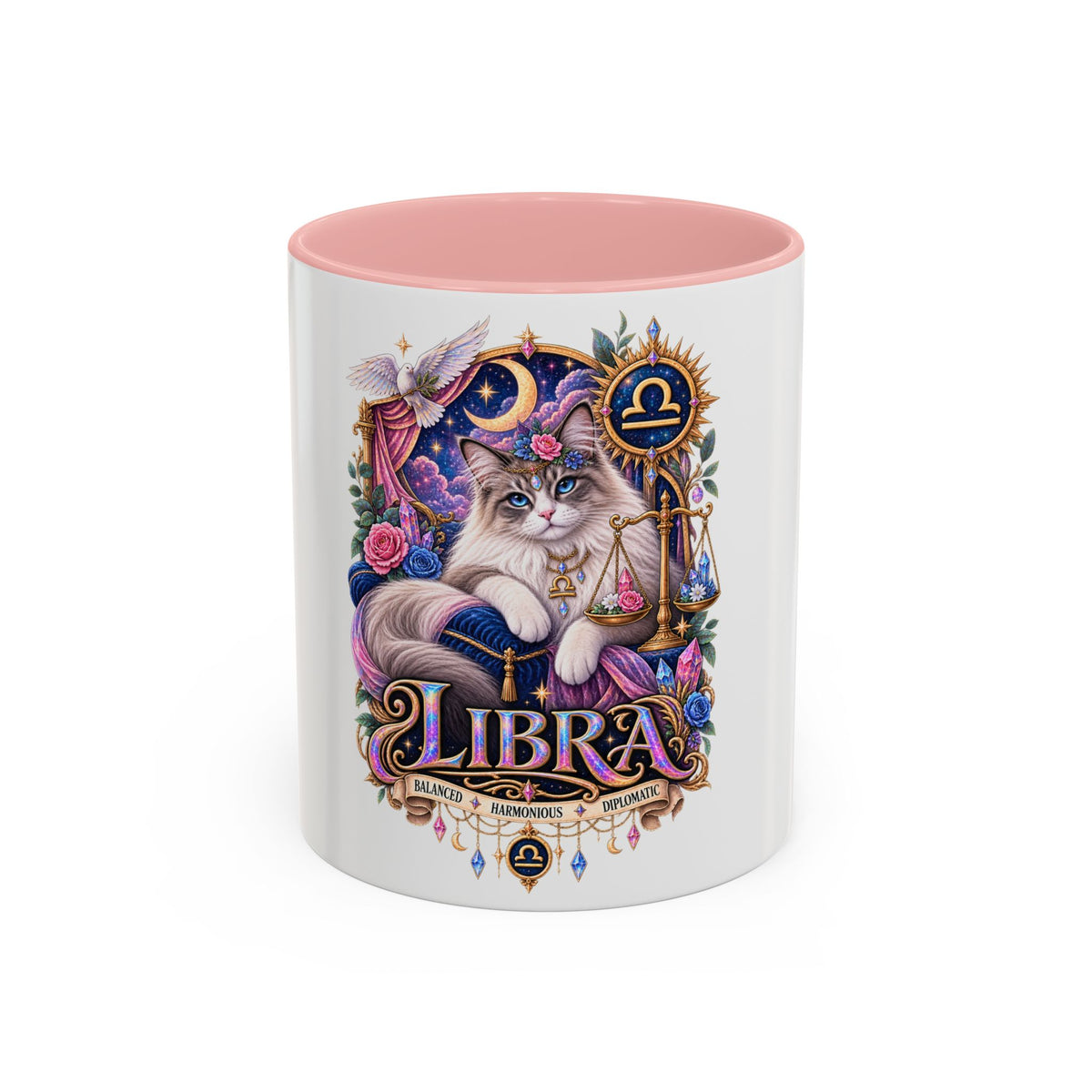 Libra Persian Cat Accent Coffee Mug — Zodiac Horoscope Gift (11/15oz)