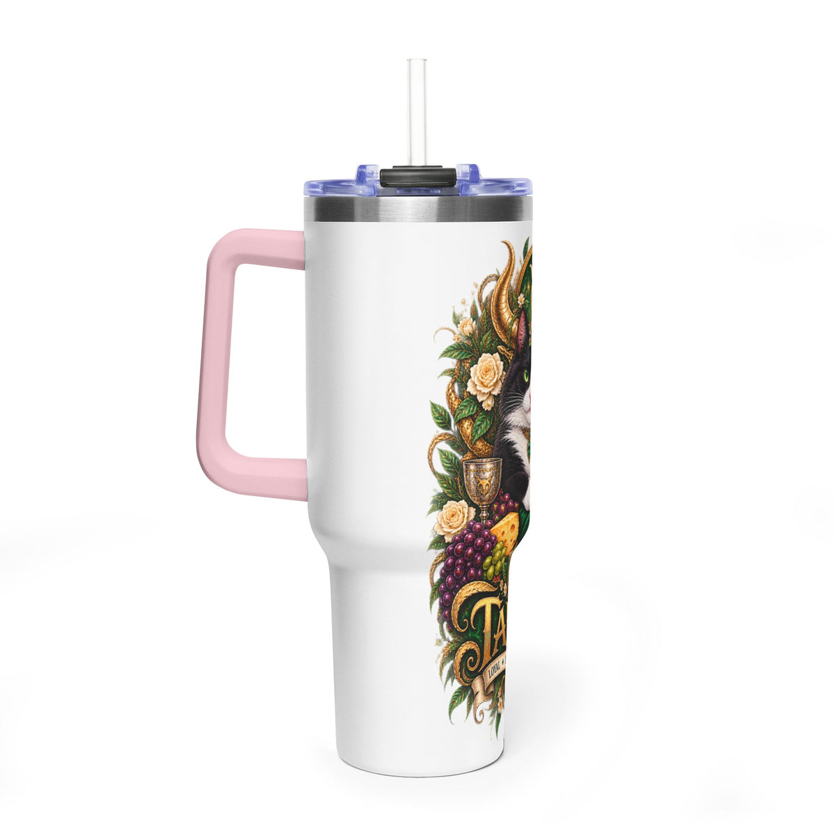 Taurus Tuxedo Cat 40oz Tumbler — Zodiac Stainless Steel Vacuum Travel Mug