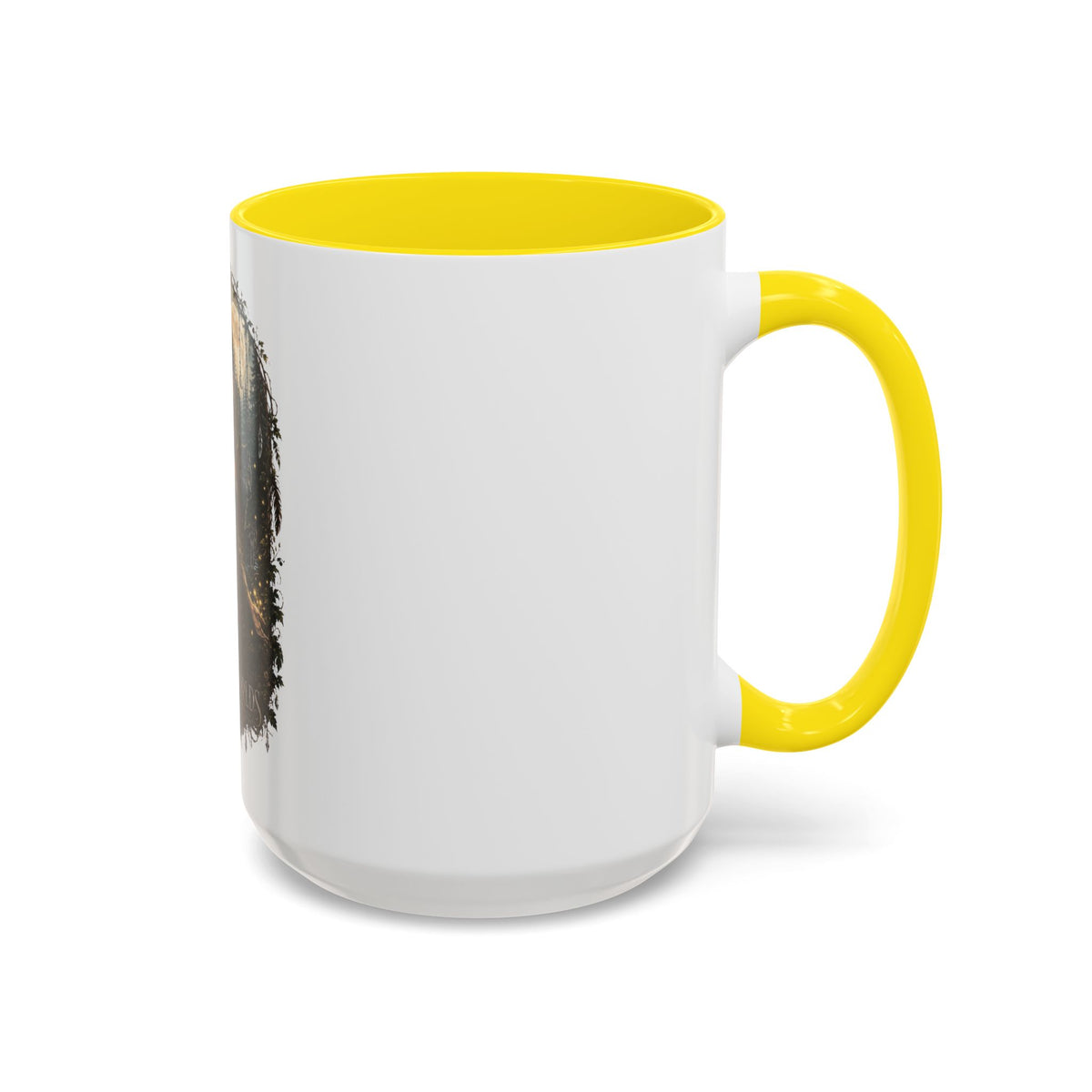 Between Worlds Accent Coffee Mug — Gothic Fantasy Witch Illustration (11/15oz)