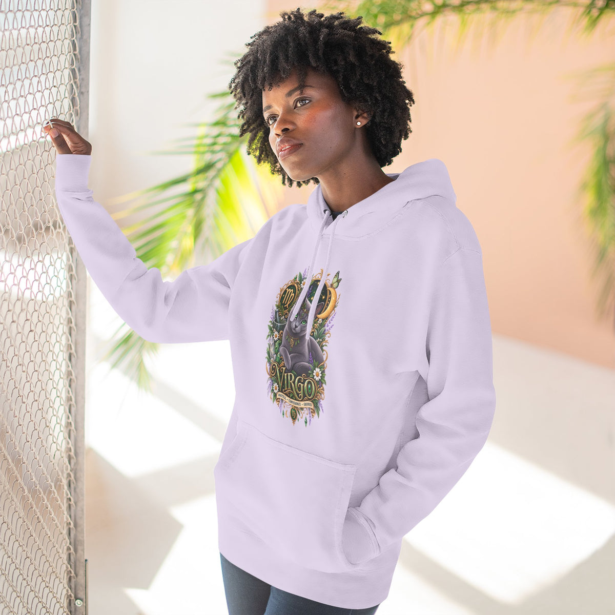 Virgo Russian Blue Cat Zodiac Hoodie — Astrological Virgo Horoscope Pullover