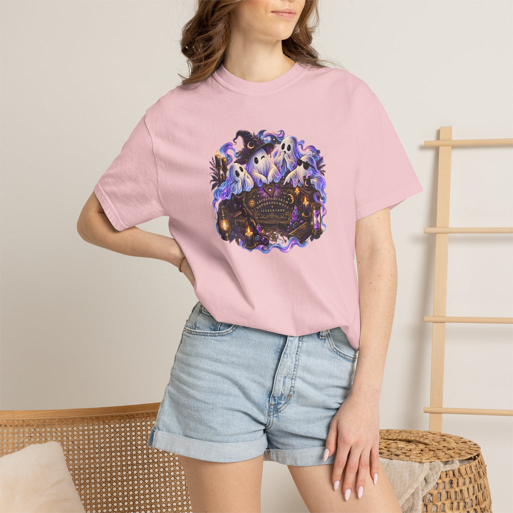 Halloween Ghost Crew T-Shirt — Spooky Night Pumpkin & Bats Graphic Tee
