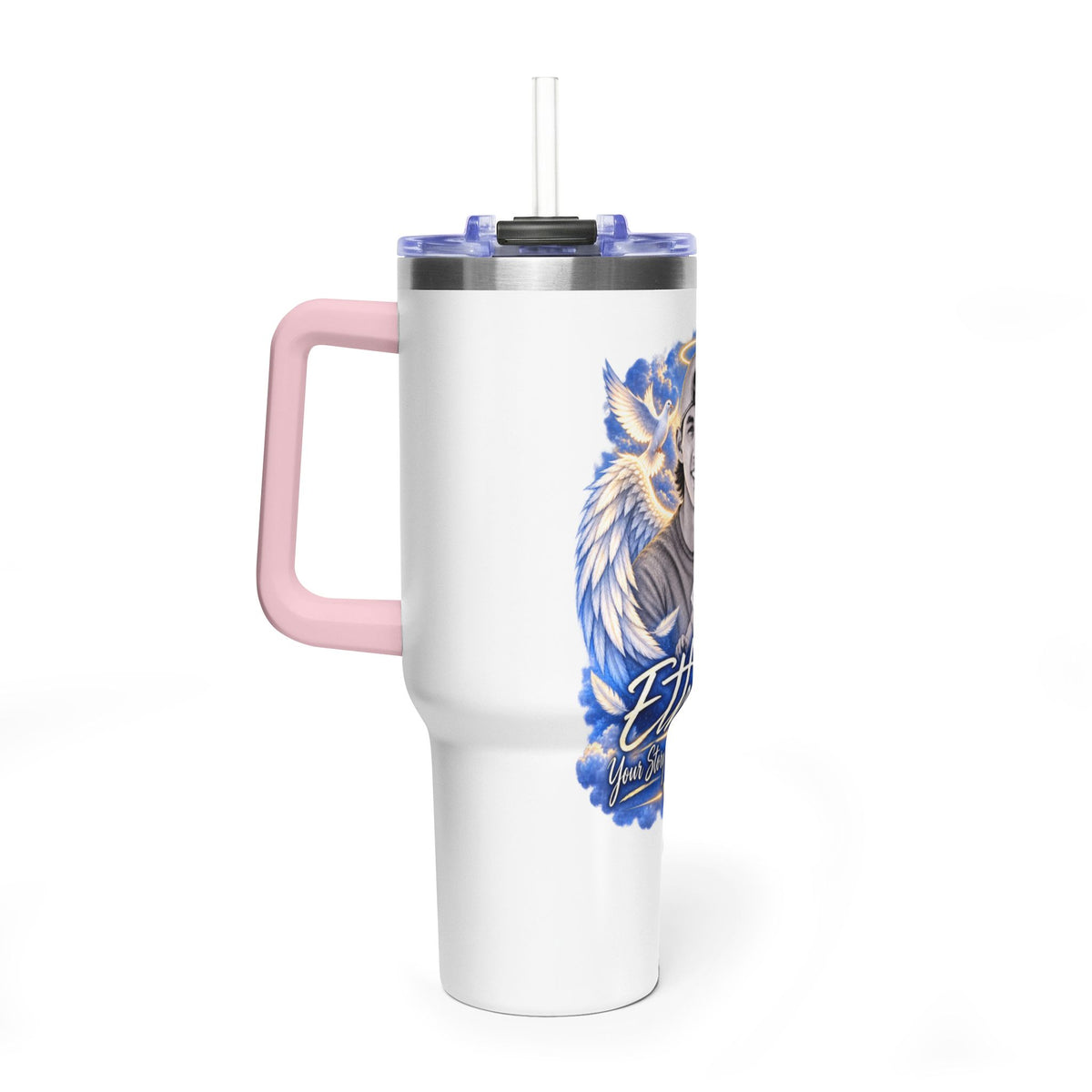 Memorial 40oz Tumbler — Personalized 'Ethan' Angel Wings Keepsake