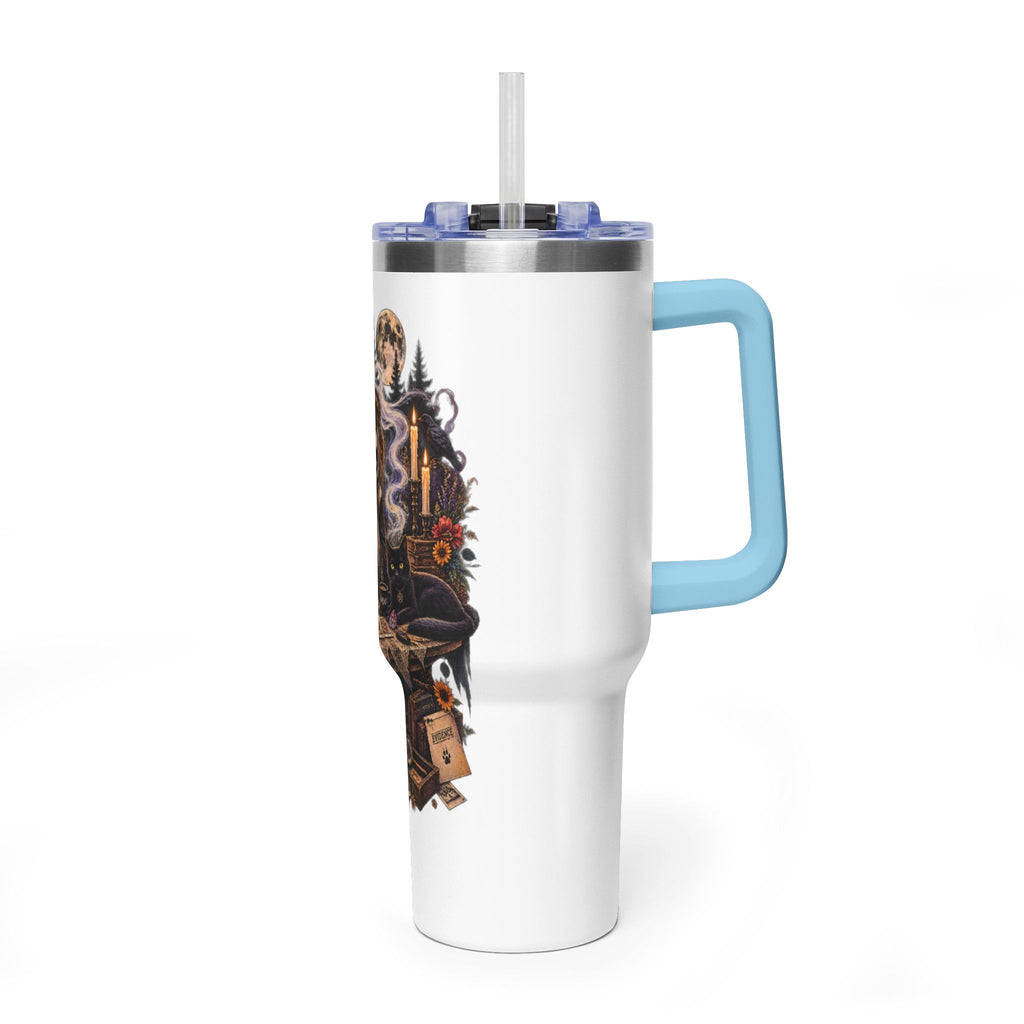 40oz Halloween Witch & Ghost Tumbler – Spooky Cottage Thermal Travel Mug