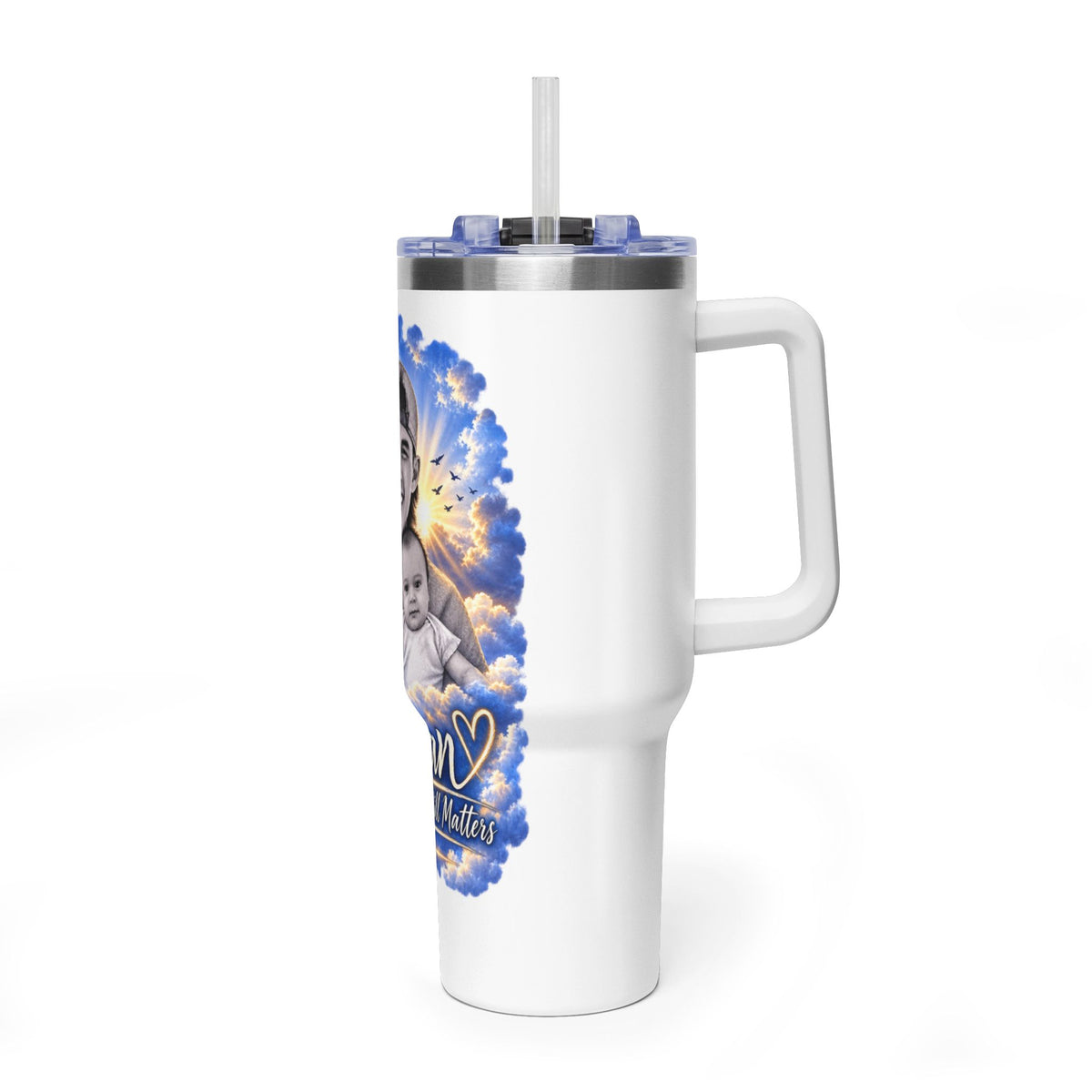 Memorial 40oz Tumbler - "Ethan" Personalized Tribute Vacuum Insulated Cup