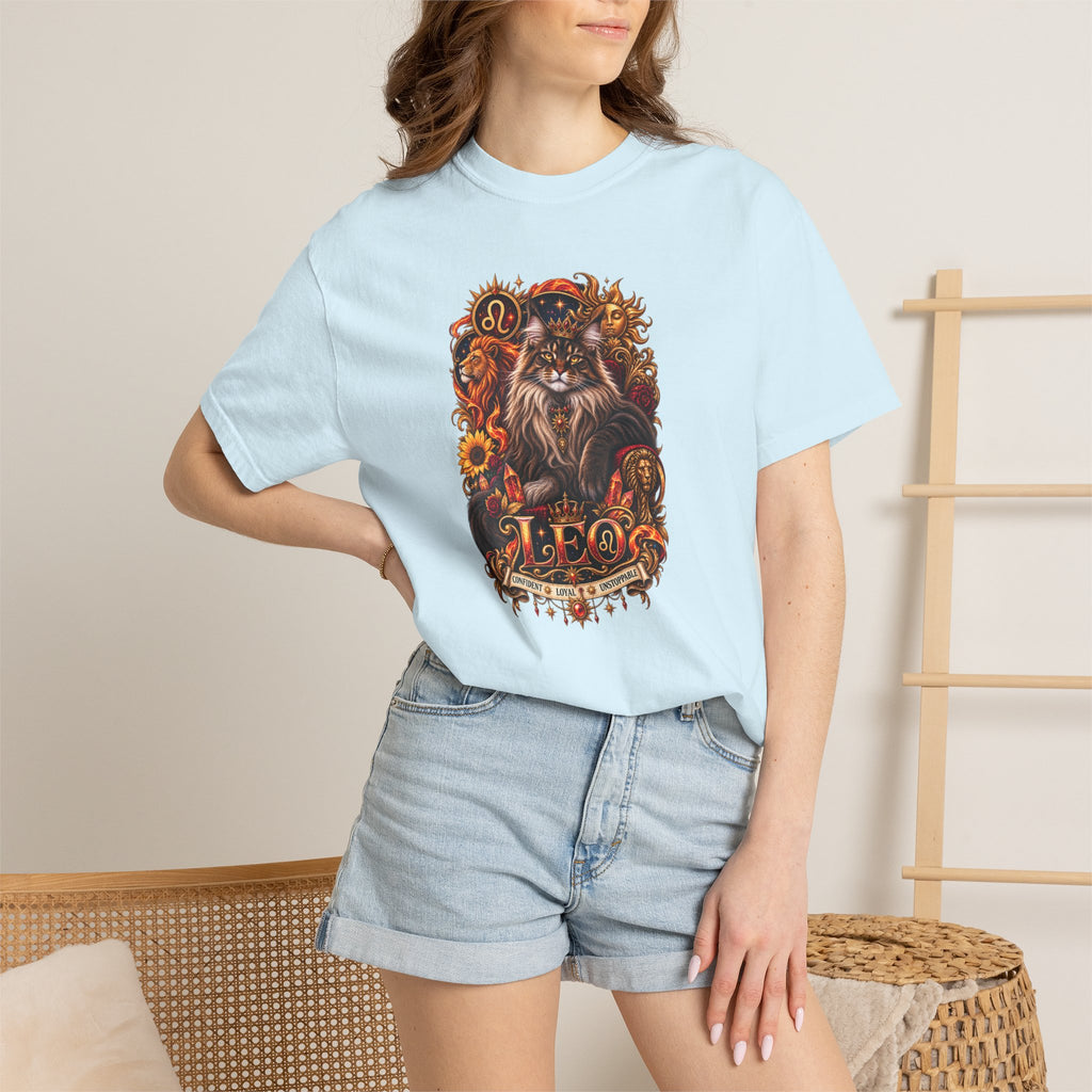 Leo Zodiac Cats T-Shirt — Maine coon Astrology Tee