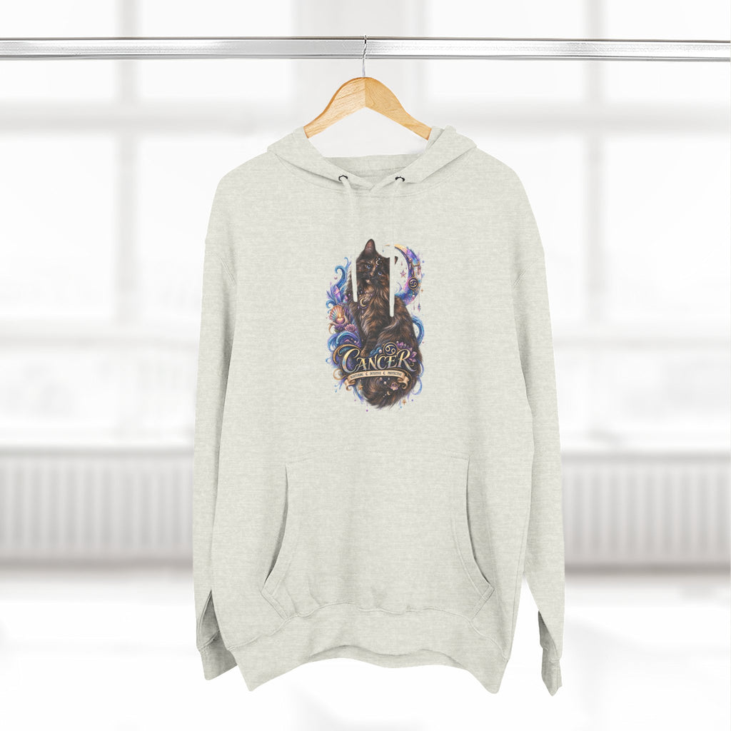 Cancer Tortoiseshell Cat Zodiac Hoodie — Zodiac Cat Graphic Fleece Pullover