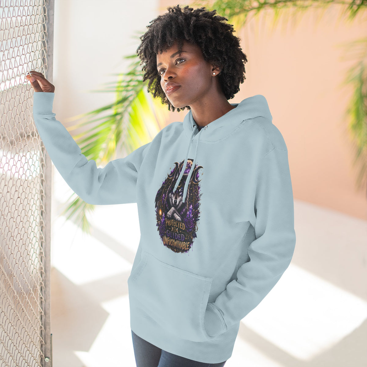 Guided, Protected Unfuckwithable Wolf Hoodie- Occult Graphic
