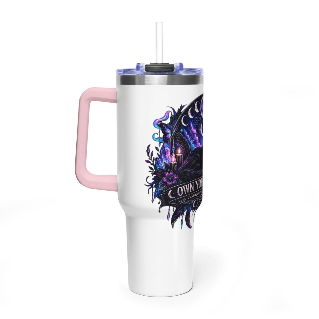 40oz Witchy Cat Thermal Tumbler – 'Own Your Energy' Insulated Travel Mug