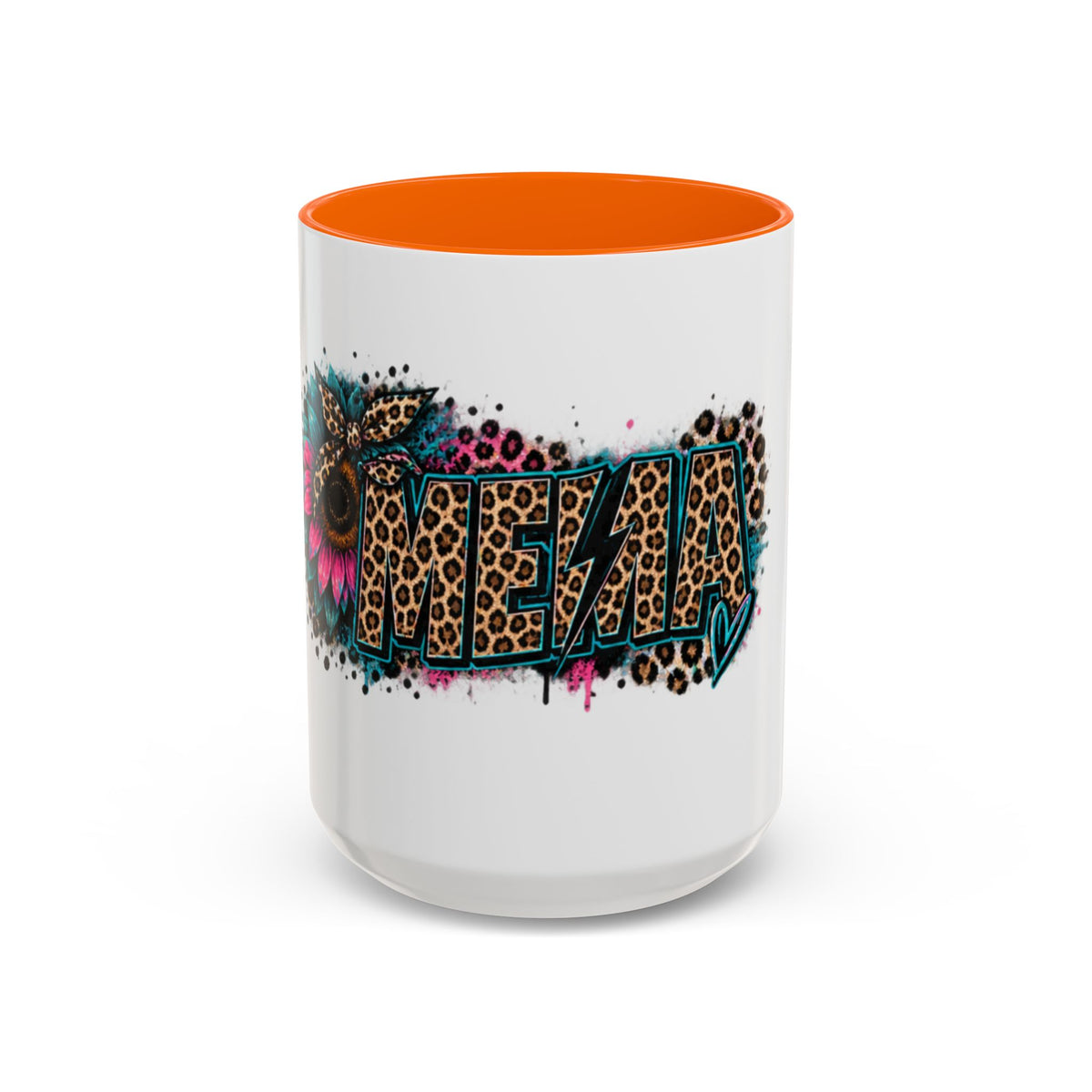 Leopard Print 'Mema' Accent Coffee Mug — Bold Animal Print Ceramic Mug- Mema Gift