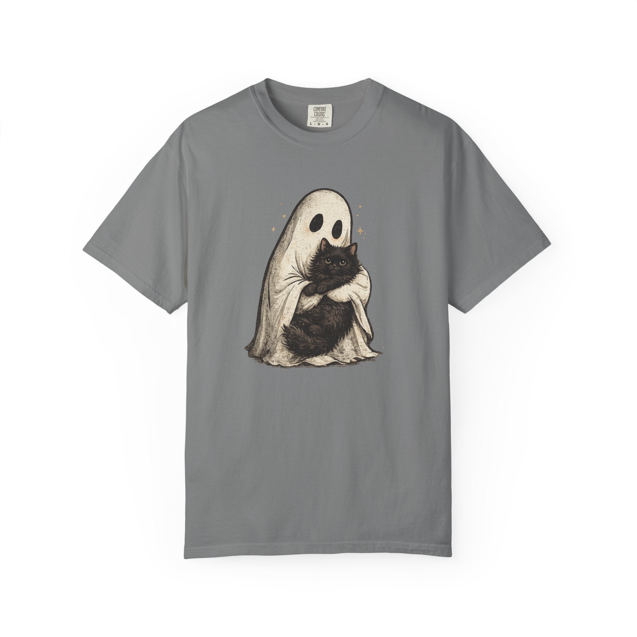 Ghost Hug T-Shirt — Cute Ghost Holding Cat Graphic Tee