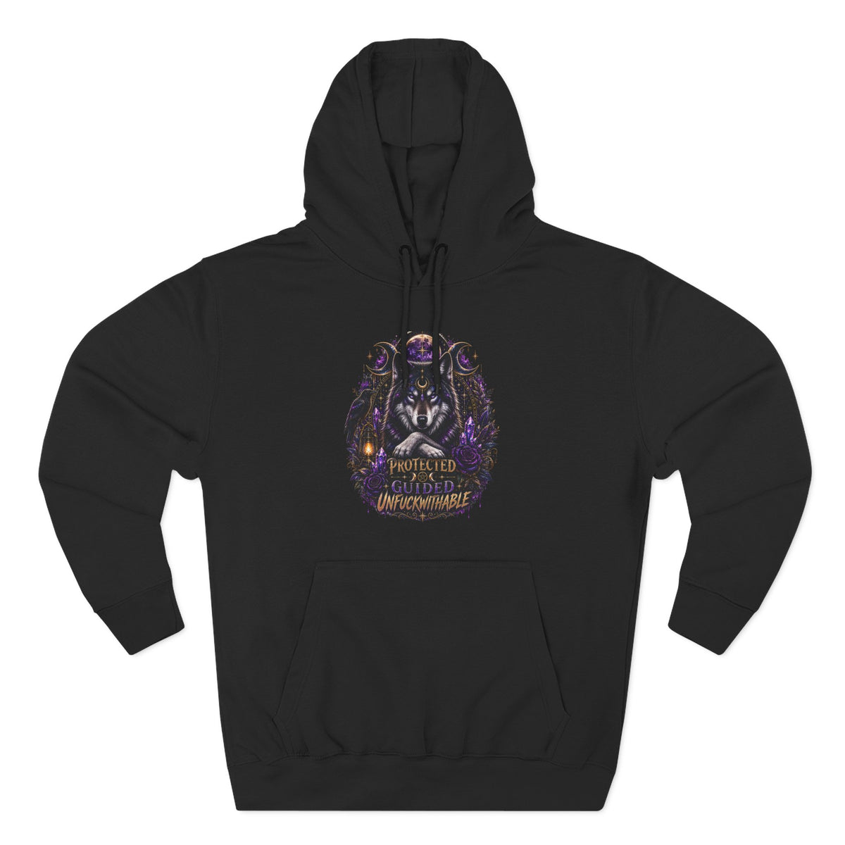 Guided, Protected Unfuckwithable Wolf Hoodie- Occult Graphic