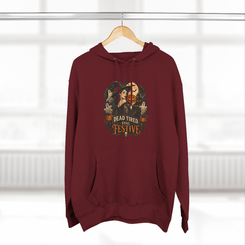 Dead Tired but Festive Hoodie — Funny Halloween Pullover