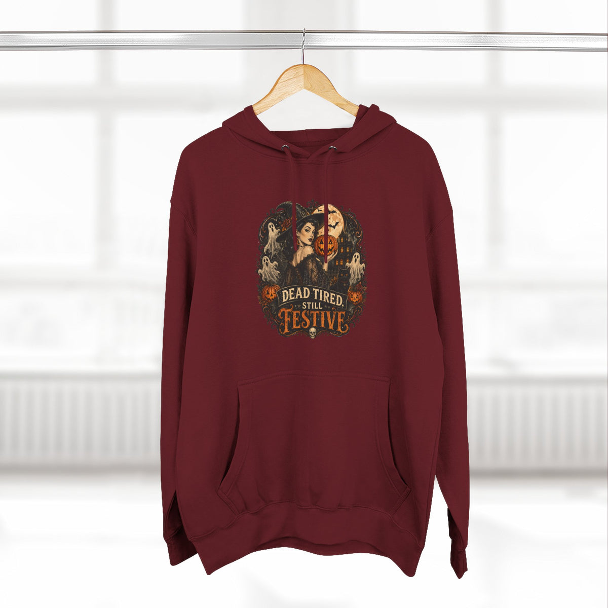Dead Tired but Festive Hoodie — Funny Halloween Pullover