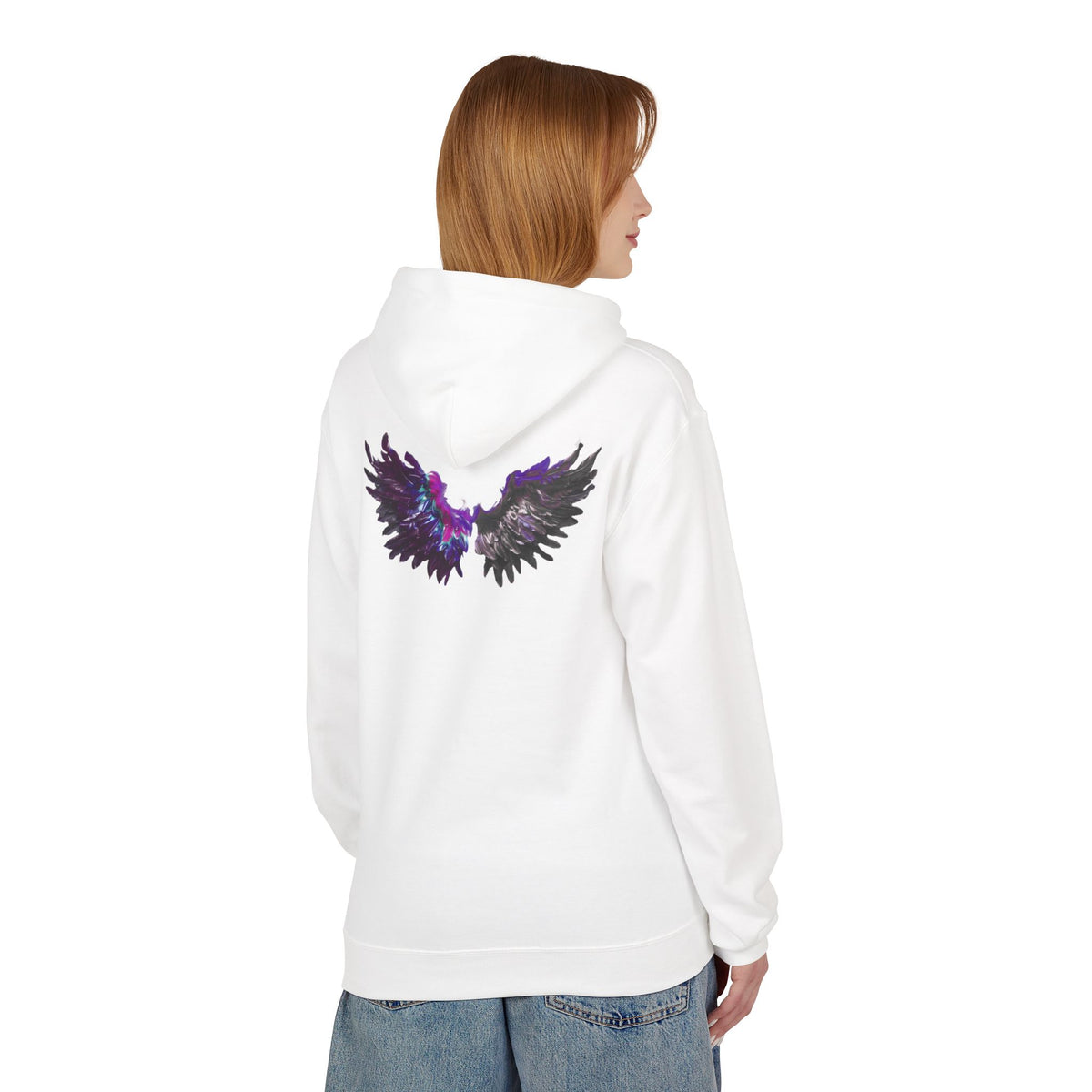 Free Spirit Hoodie — Purple Galaxy Wing Graphic Pullover