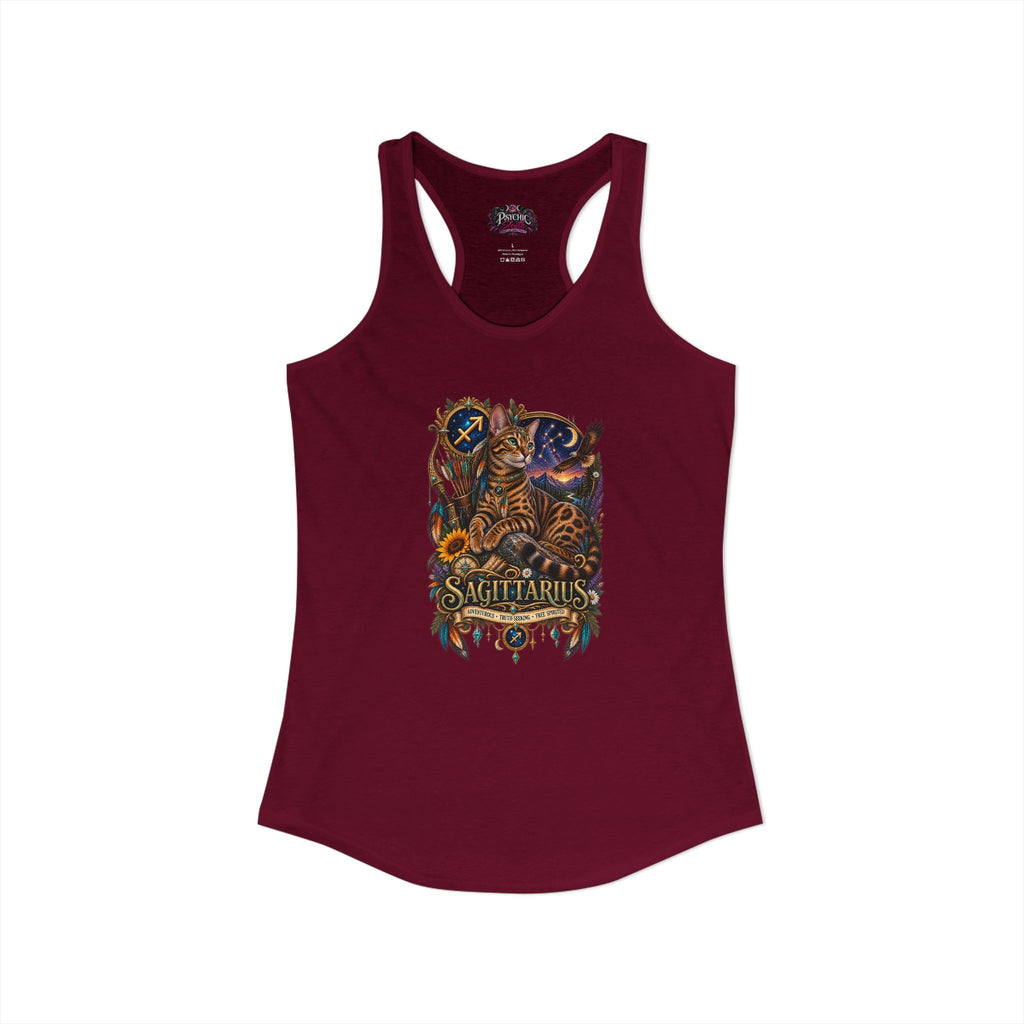 Sagittarius Bengal Cat Zodiac Tank- Celestial Astrology Cat Lover Tank