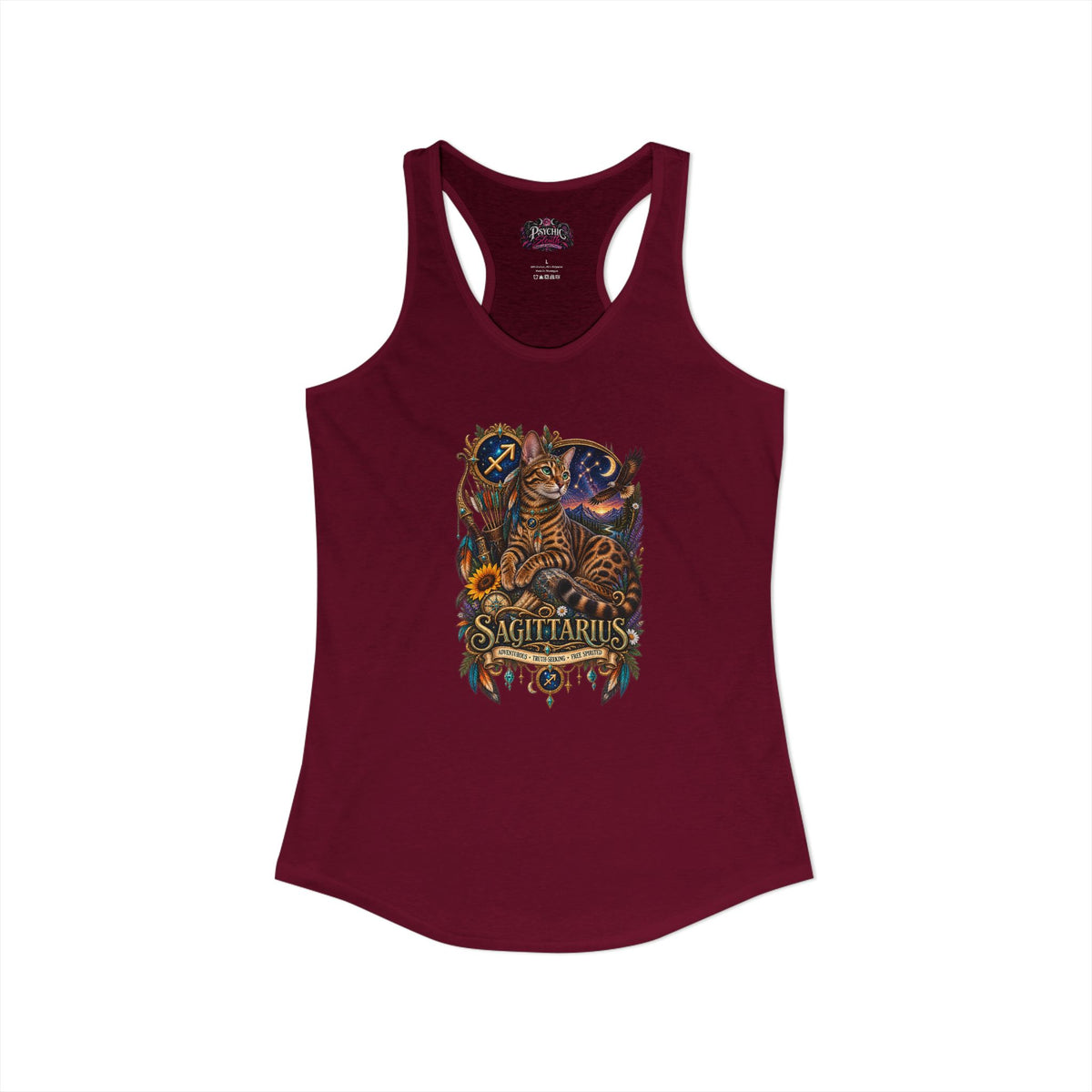 Sagittarius Bengal Cat Zodiac Tank- Celestial Astrology Cat Lover Tank