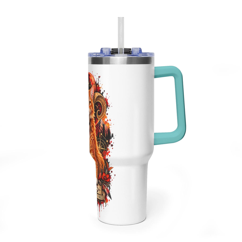 Aries Orange Tabby Cat Zodiac 40oz Tumbler – Astrological Stainless Travel Cup