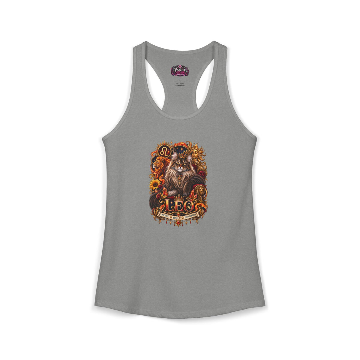 Leo Maine Coon Cat Zodiac Tank- Celestial Astrology Cat Lover Tank