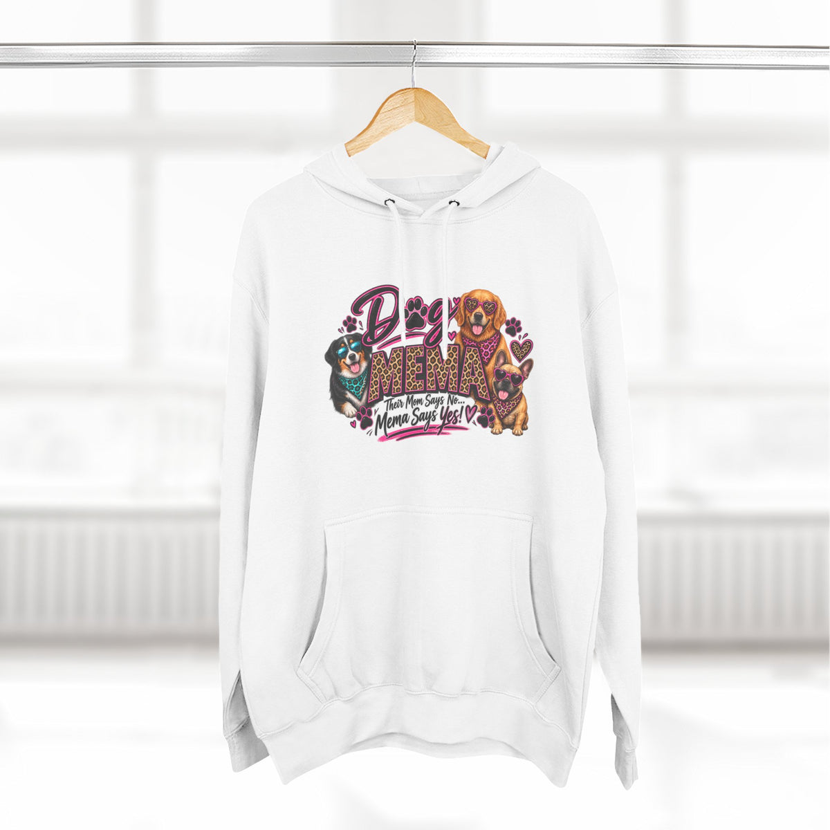 Dog Mema Hoodie — Cute Paw Print Graphic Pullover for Grandma Dog lovers
