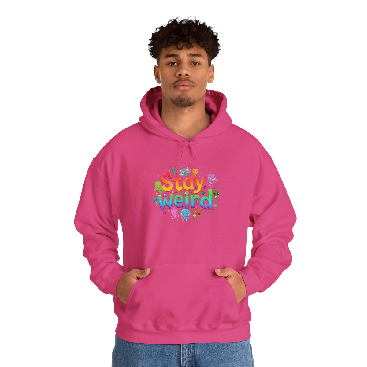 Stay Weird Hoodie — Colorful Rainbow Graphic Pullover