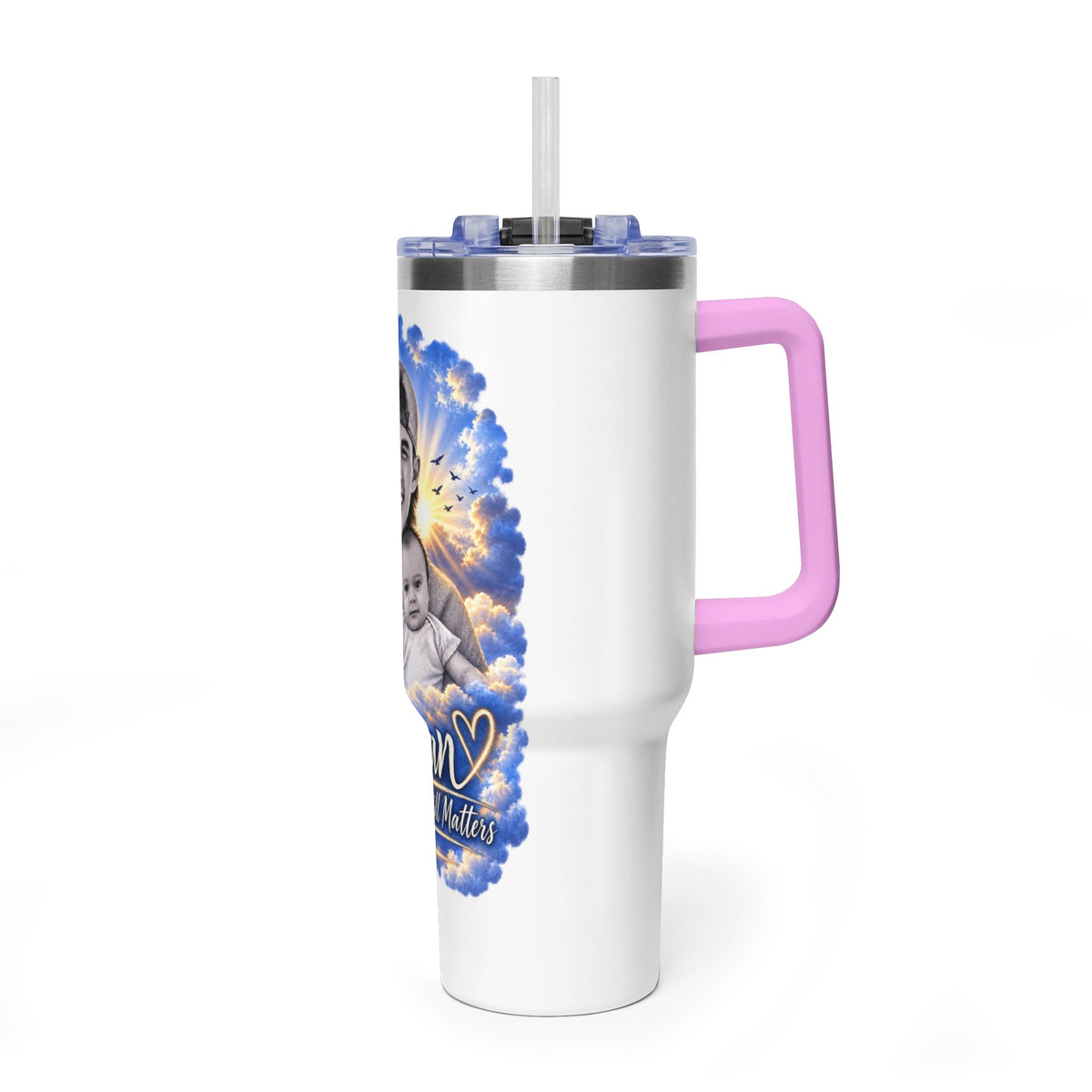 Memorial 40oz Tumbler - "Ethan" Personalized Tribute Vacuum Insulated Cup