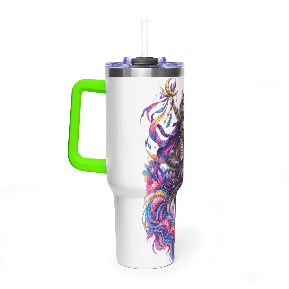 40oz Magical Unicorn Cat Tumbler – Colorful Fantasy Vacuum Insulated Cup