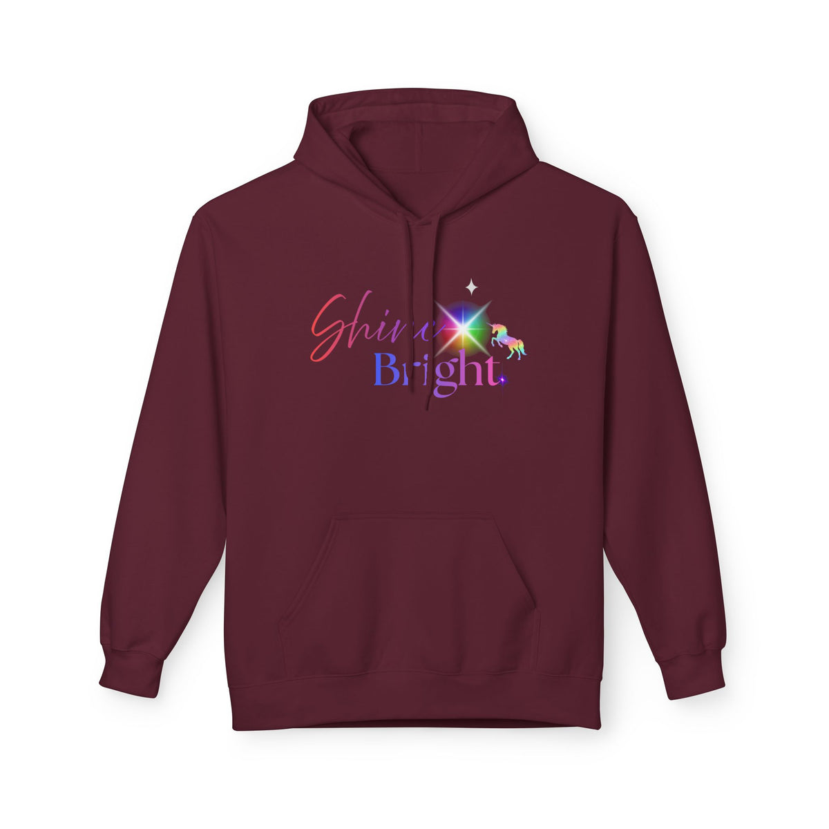 Shine Bright Pastel Hoodie — Inspirational Rainbow Graphic Hoodie