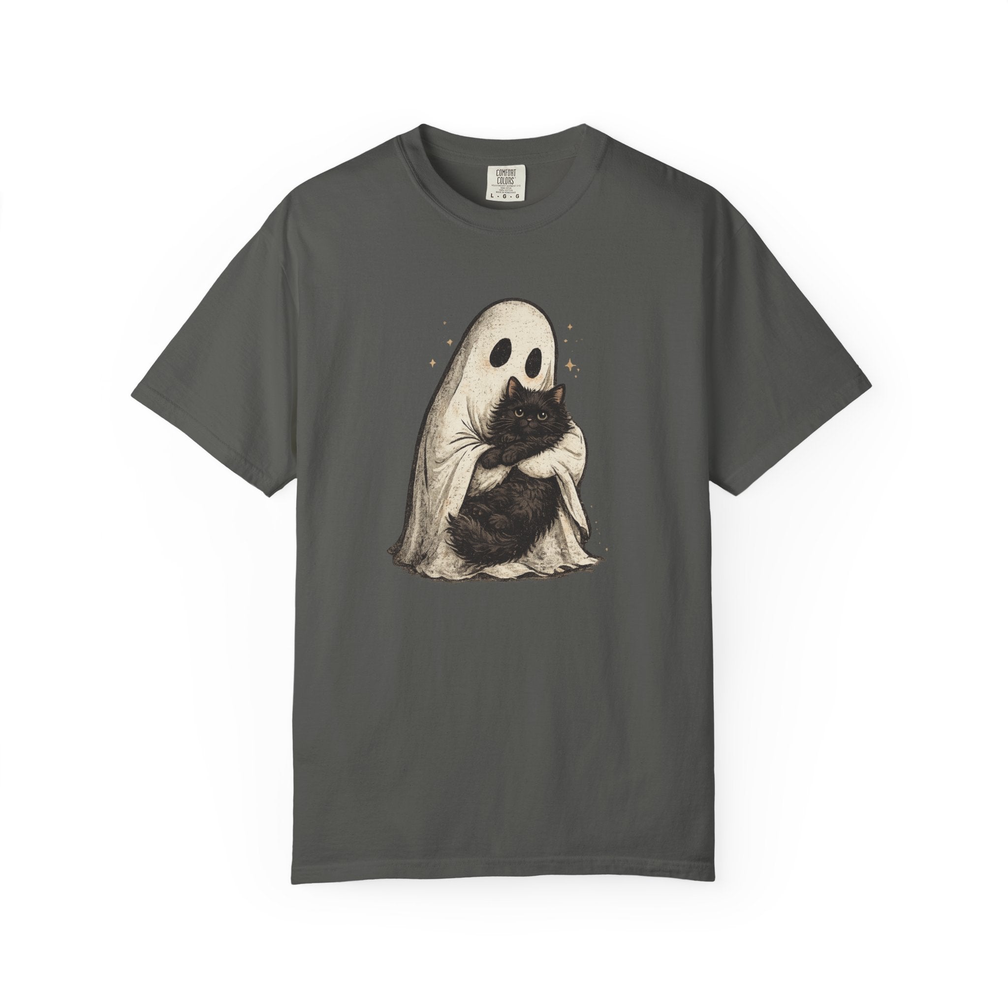 Ghost Hug T-Shirt — Cute Ghost Holding Cat Graphic Tee