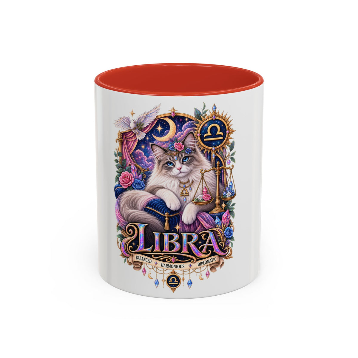 Libra Persian Cat Accent Coffee Mug — Zodiac Horoscope Gift (11/15oz)