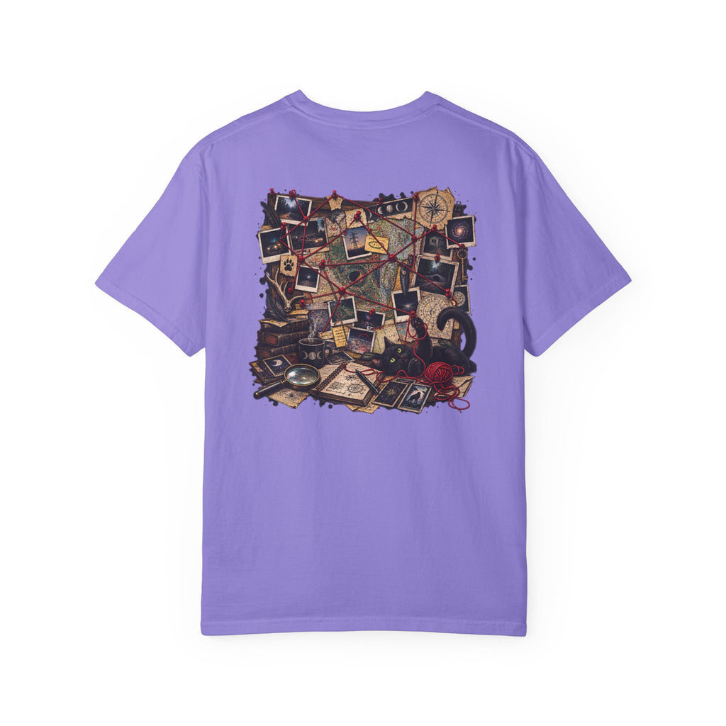 Mystery Evidence Board T-Shirt — Crime Scene Collage Graphic Tee