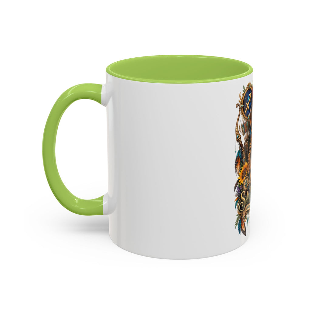 Sagittarius Bengal Cat Zodiac Coffee Mug — Cat Archer Astrology Accent Mug (11/15oz)
