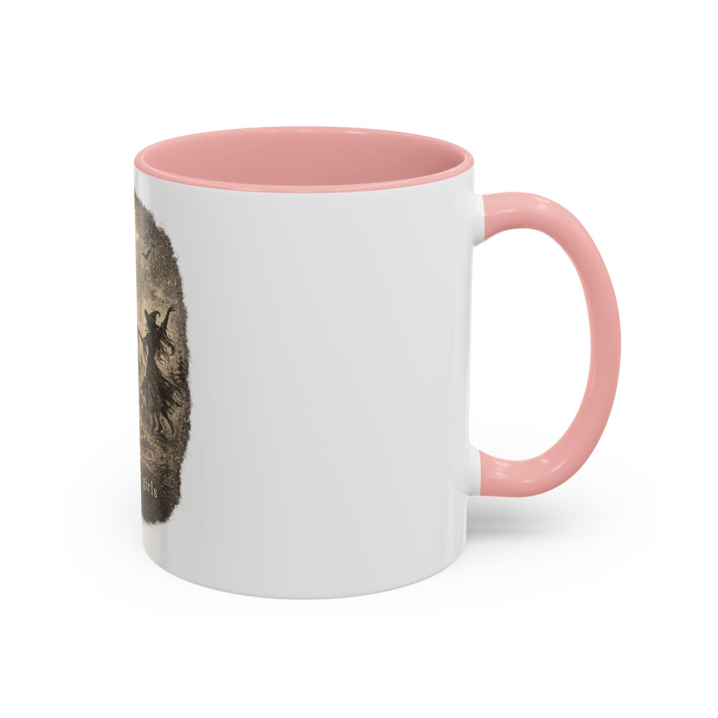 Witch Circle Coffee Mug — "Girls Will Be Girls" Vintage Halloween Accent Mug