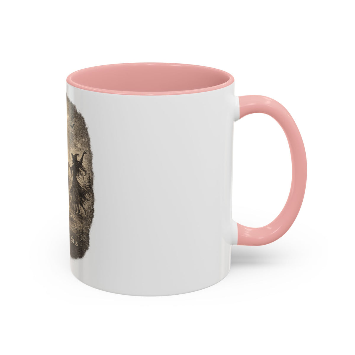 Witch Circle Coffee Mug — "Girls Will Be Girls" Vintage Halloween Accent Mug
