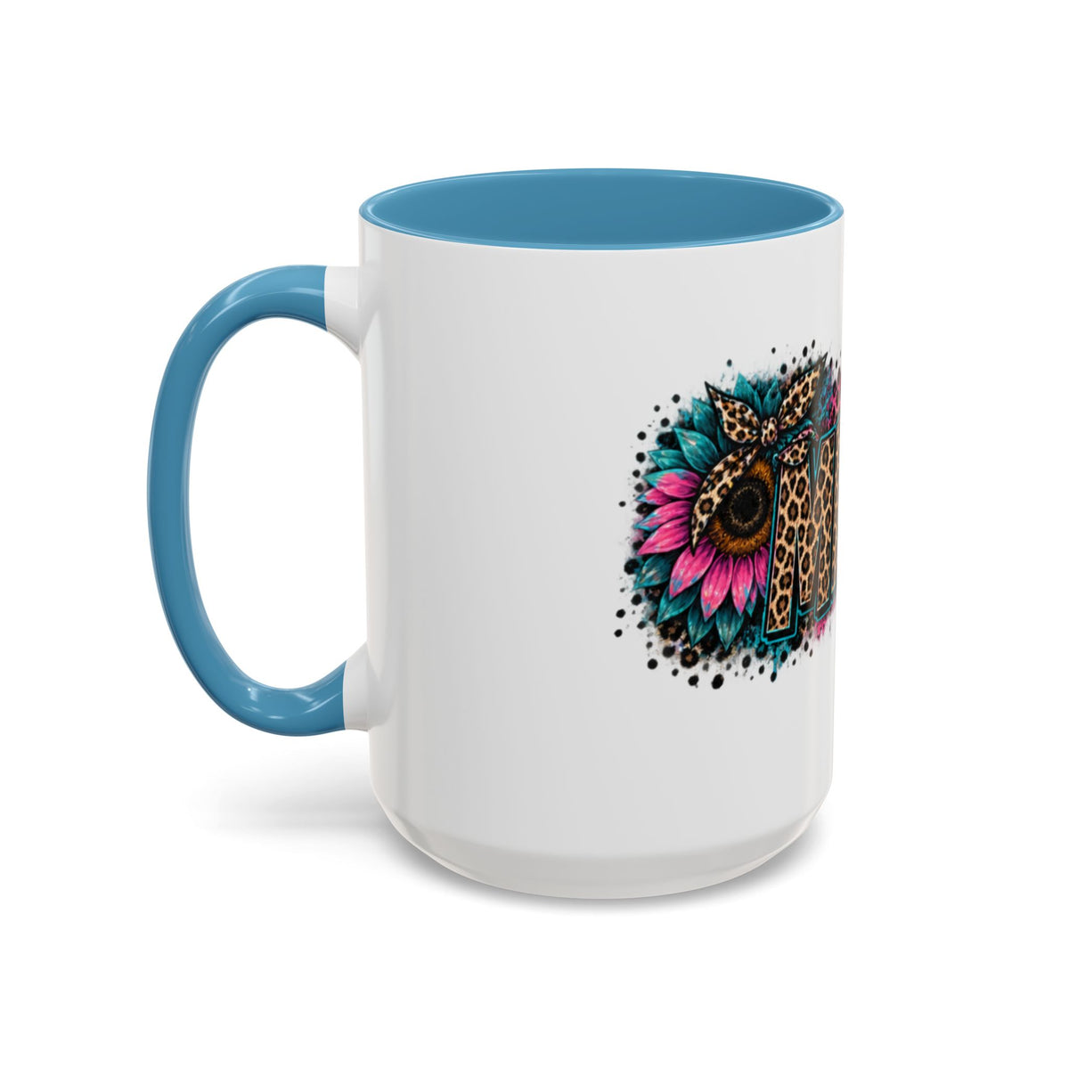 Leopard Print 'Mema' Accent Coffee Mug — Bold Animal Print Ceramic Mug- Mema Gift