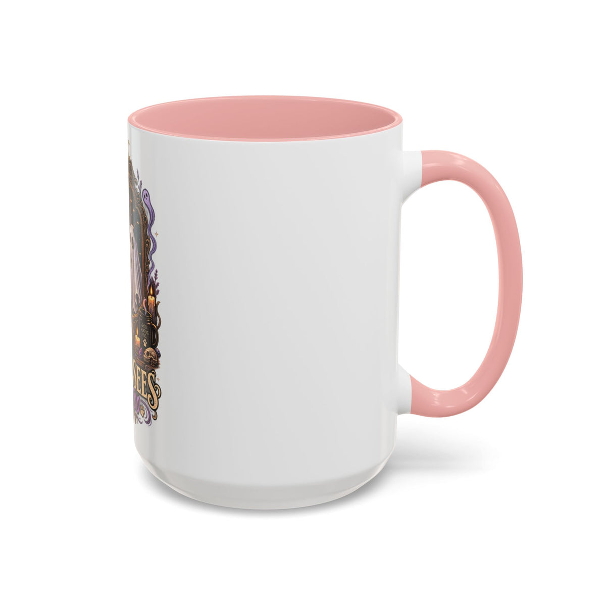 My Cat Sees Them Too Accent Coffee Mug – Halloween Cat & Ghost 11/15oz