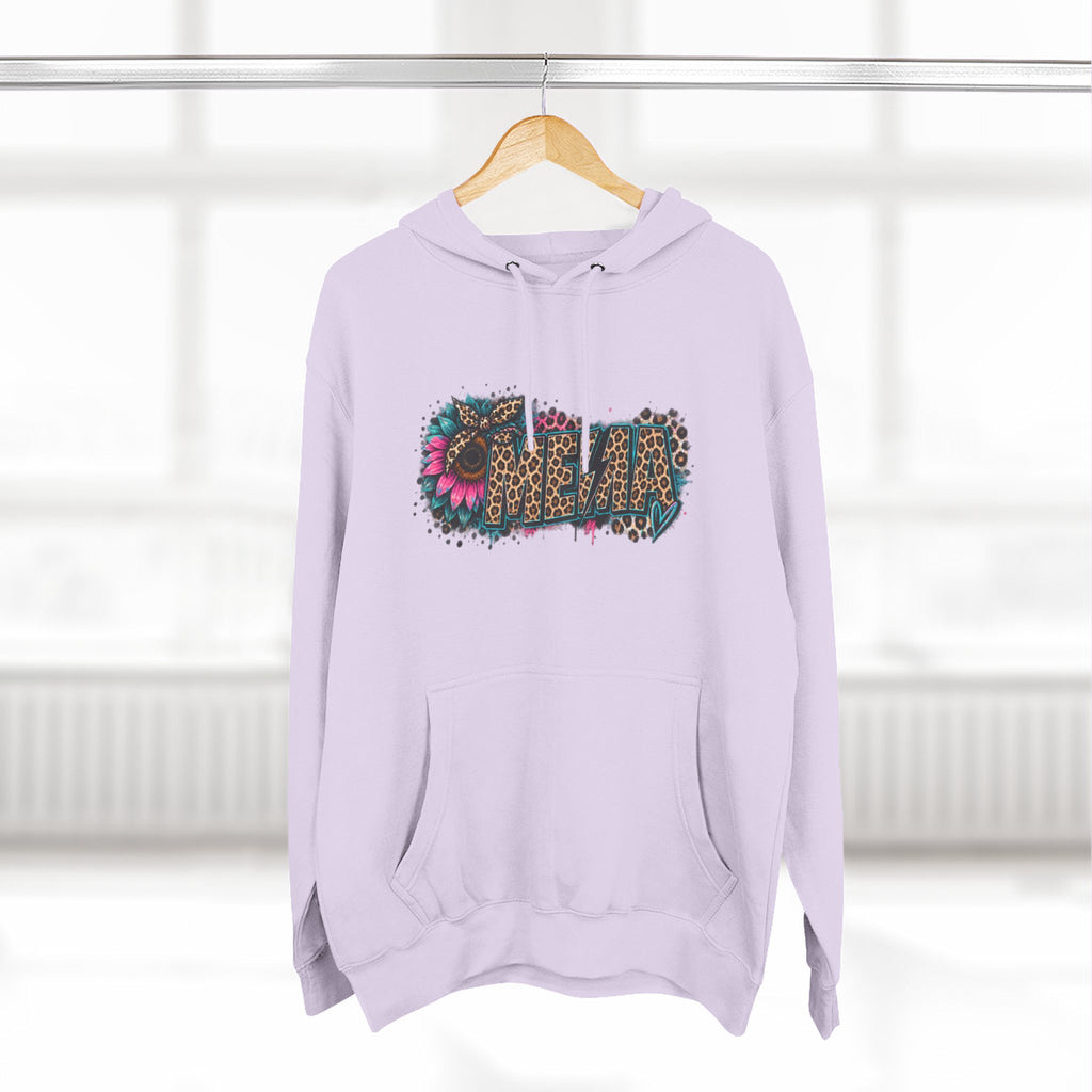 MEMA Leopard Floral Heat Hoodie — Cozy Fleece Pullover with Leopard & Flowers Design