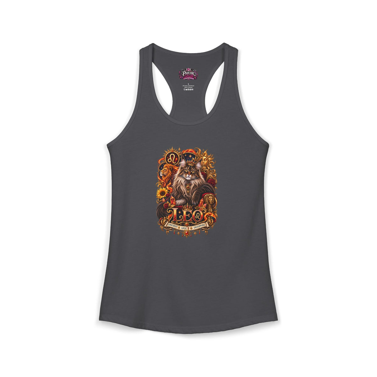 Leo Maine Coon Cat Zodiac Tank- Celestial Astrology Cat Lover Tank