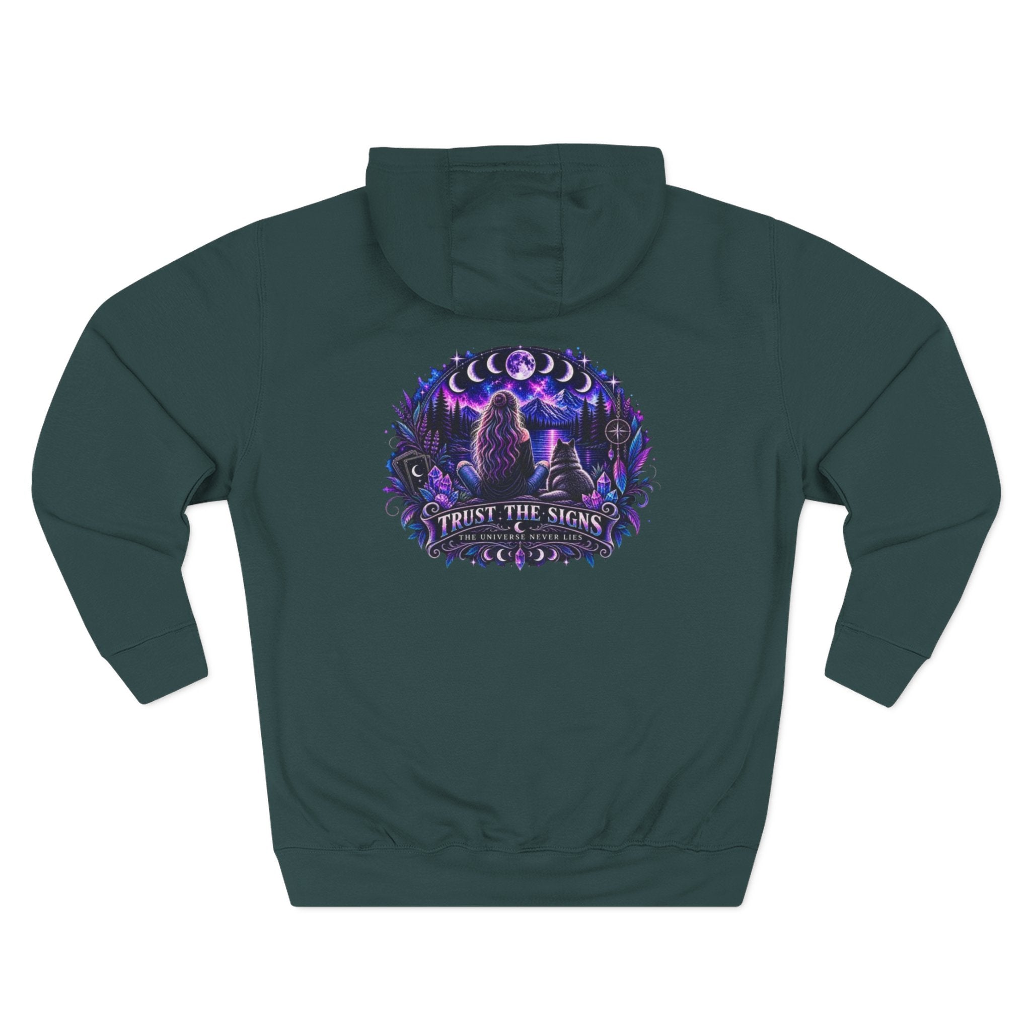 Mystic Moon Hoodie — "Trust the Signs" Celestial Fleece Pullover