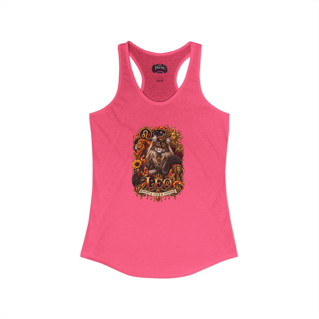 Leo Maine Coon Cat Zodiac Tank- Celestial Astrology Cat Lover Tank